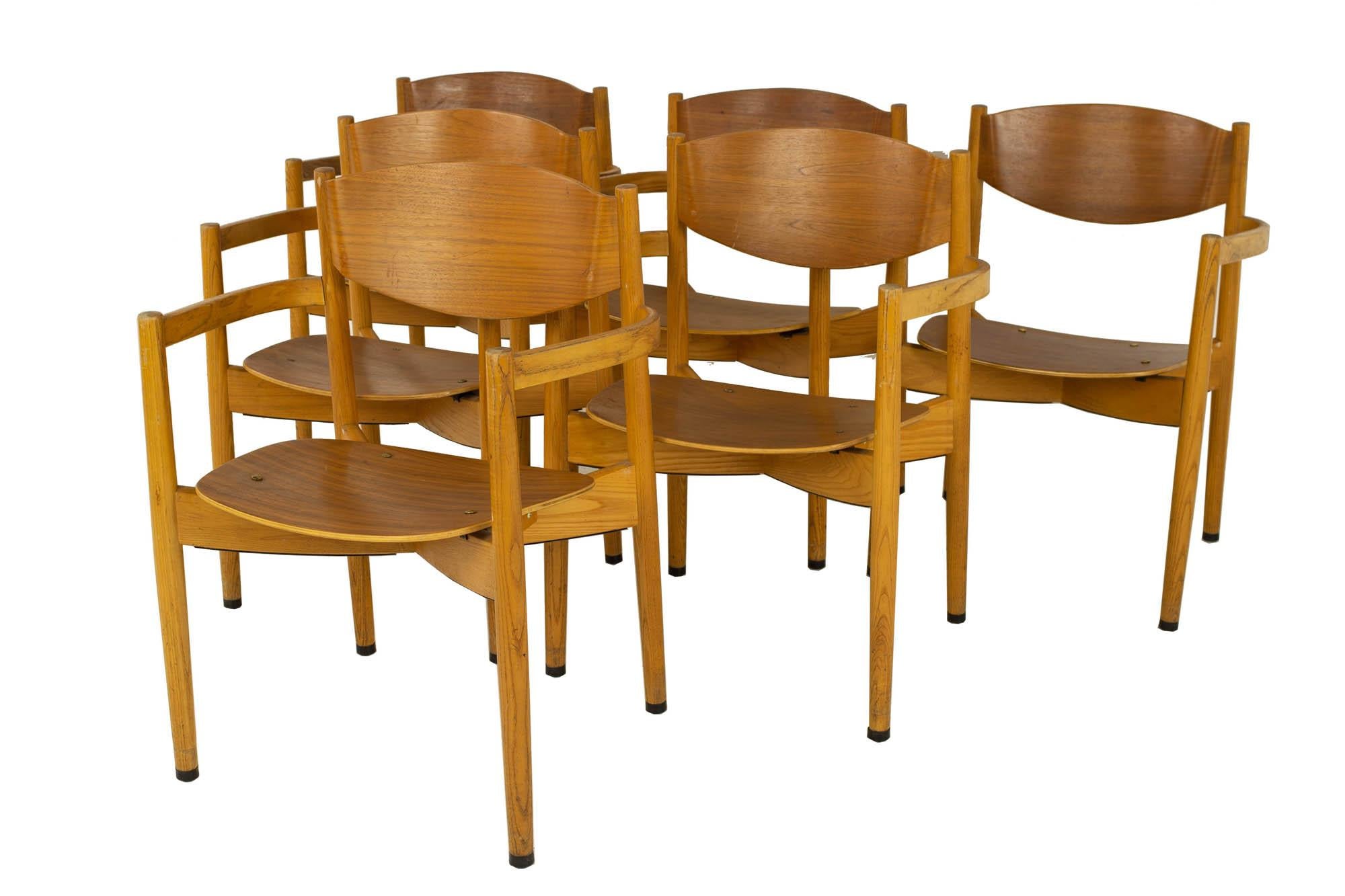 Late 20th Century Jens Risom Mid Century General Purpose Walnut Dining Chairs, Set of 8