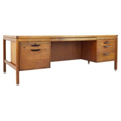 Jens Risom Mid Century Large Walnut Executive Desk