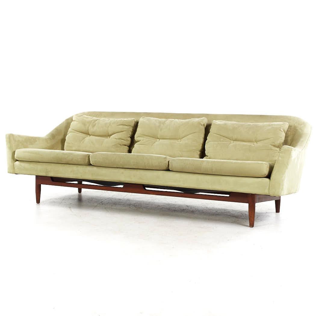 Mid-Century Modern Jens Risom Mid Century Model 2516 Walnut Sofa For Sale
