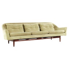 Retro Jens Risom Mid Century Model 2516 Walnut Sofa