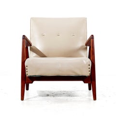 Jens Risom Mid Century Model U430 Walnut Lounge Chair