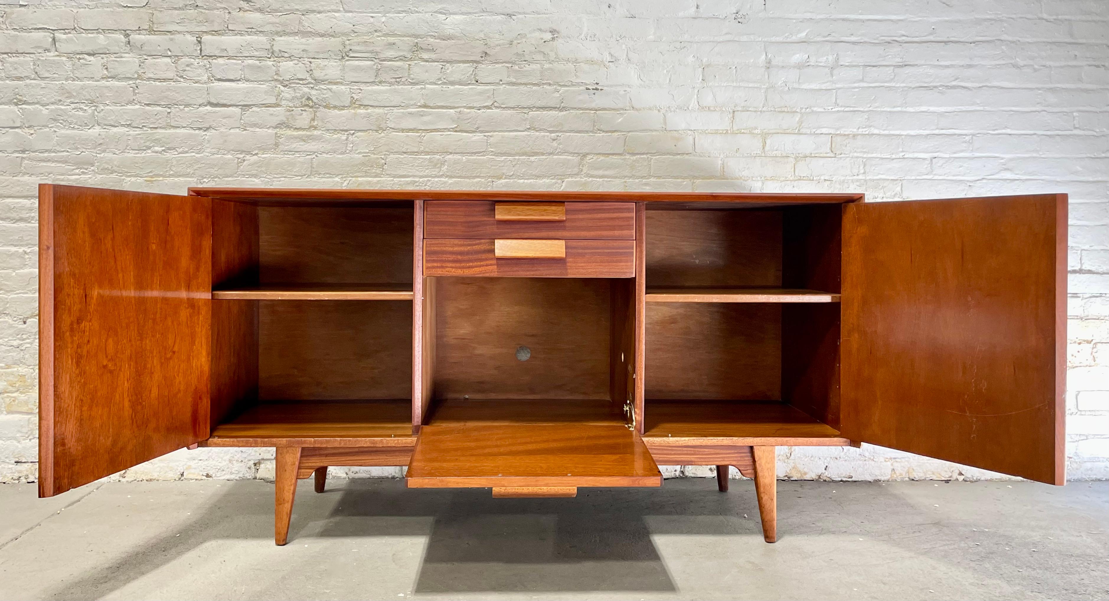 Wood Jens RISOM Mid Century Modern CREDENZA / Media Stand / SIDEBOARD, c. 1960's For Sale