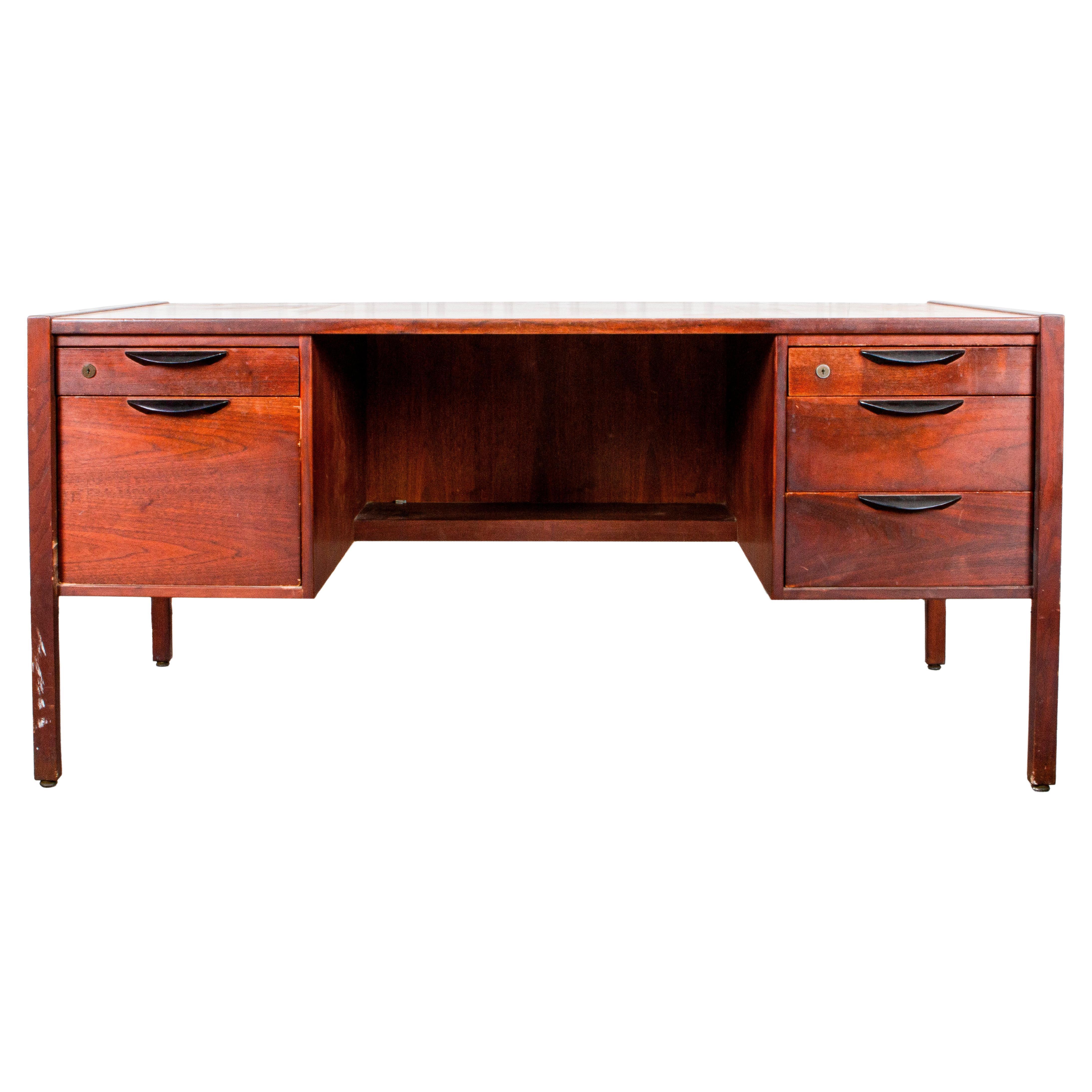 Customised MidCentury Modern Jens Risom Desk by the Artist Fabien Rocca For Sale at 1stDibs