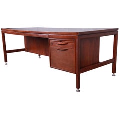 Jens Risom Mid-Century Modern Walnut Executive Desk