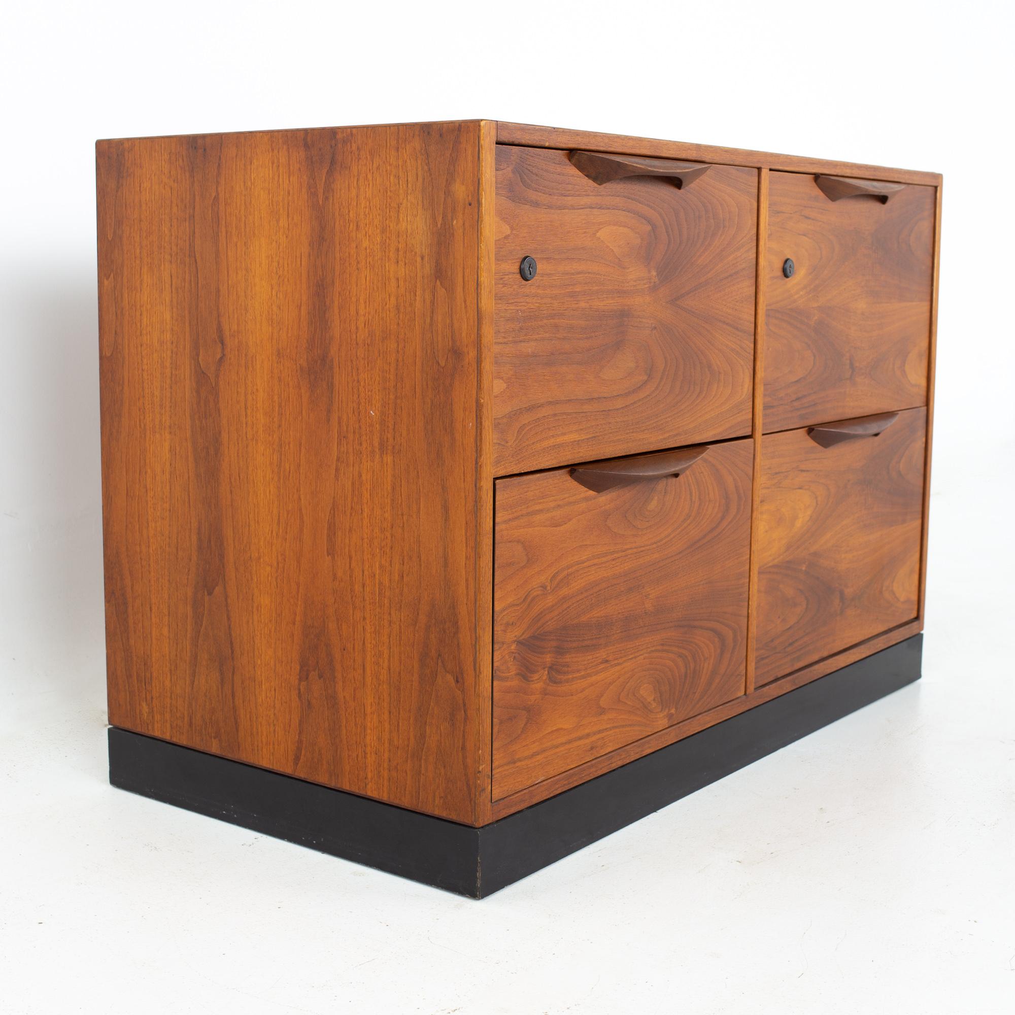 Mid-Century Modern Jens Risom Mid Century Petite Walnut File Credenza