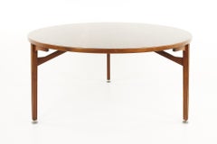 Jens Risom Mid Century Round 3 Leg Walnut Dining Table