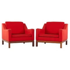 Jens Risom Mid Century Slope Lounge Chairs - Pair
