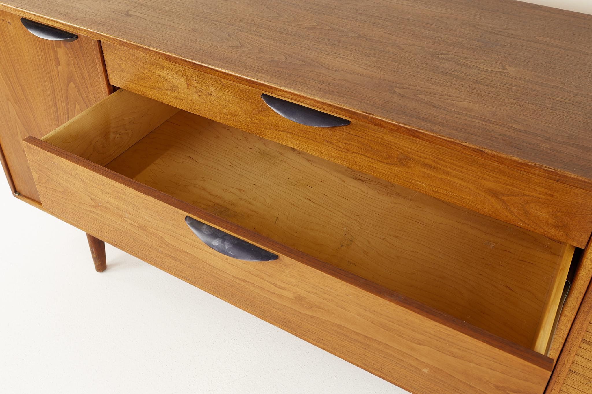 Jens Risom Mid Century Tambour Door Credenza 3