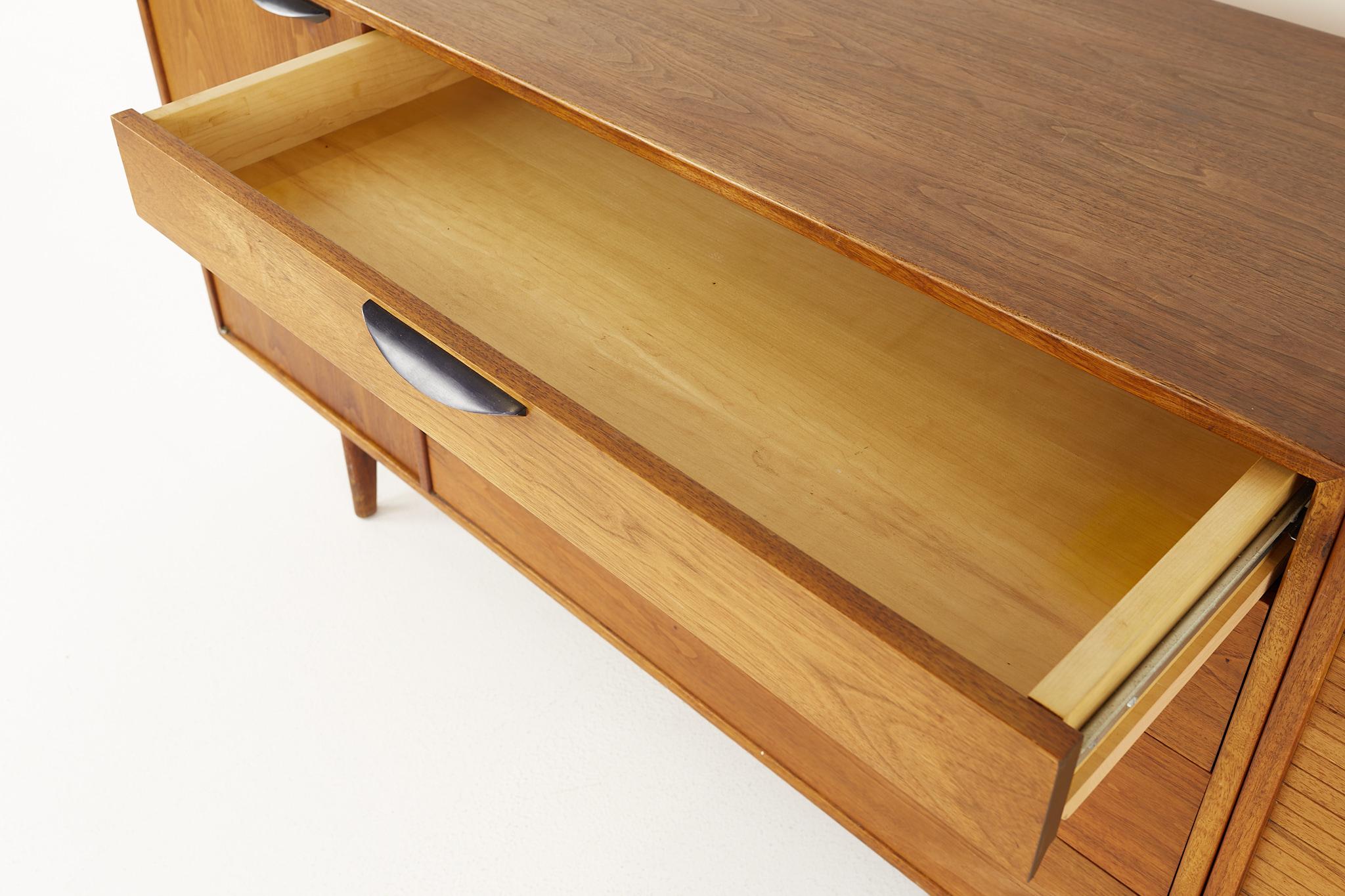 Jens Risom Mid Century Tambour Door Credenza 4