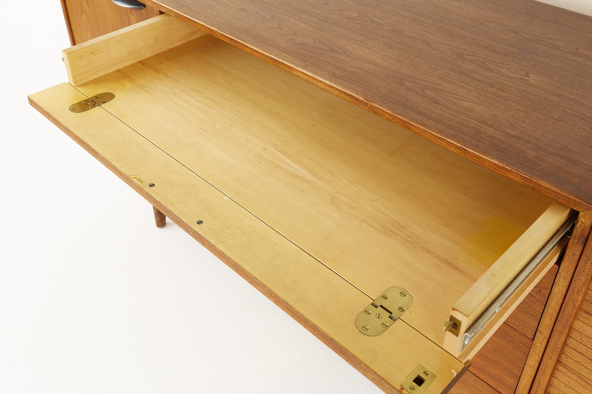 Jens Risom Mid Century Tambour Door Credenza 5