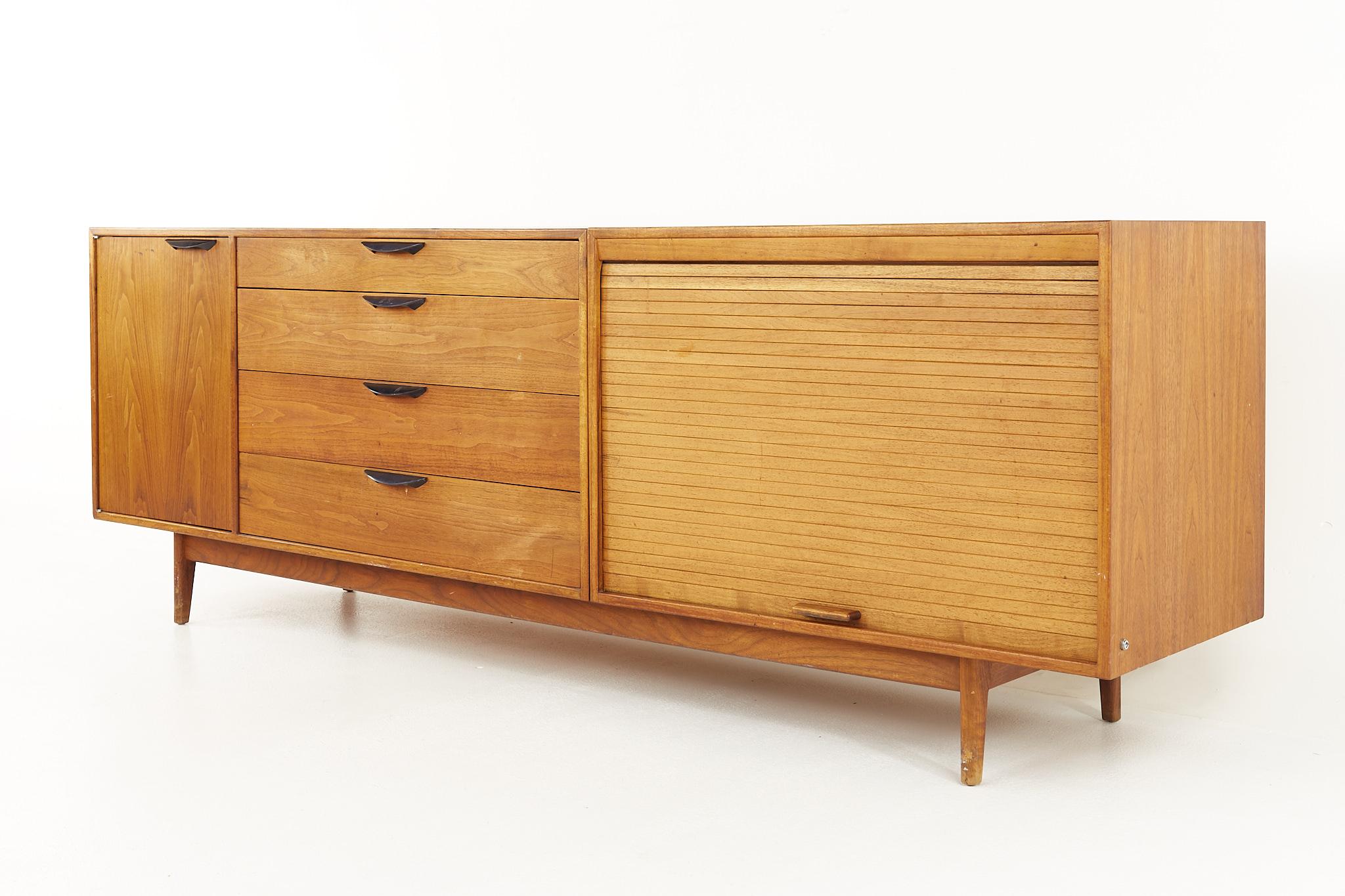 Mid-Century Modern Jens Risom Mid Century Tambour Door Credenza