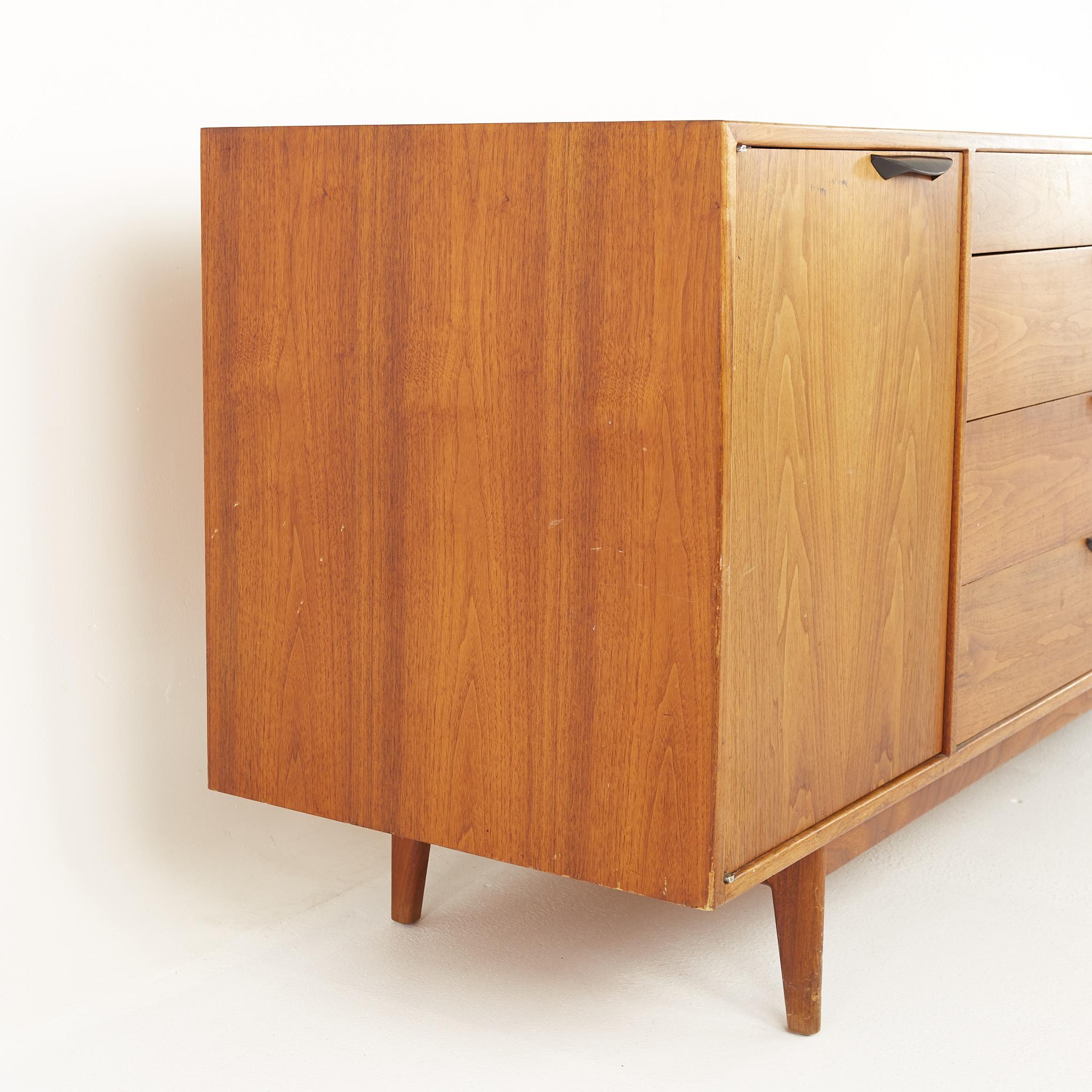 American Jens Risom Mid Century Tambour Door Credenza