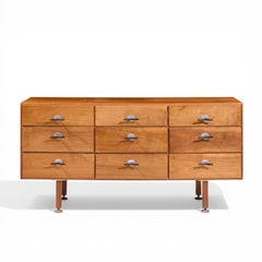 Jens Risom Mid Century Nussbaum 9-Schubladen Kommode Credenza