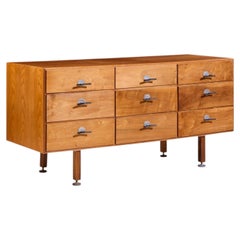 Jens Risom Mid Century Nussbaum 9-Schubladen Kommode Credenza