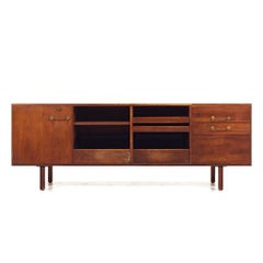 Jens Risom Mid Century Walnut and Brass Credenza