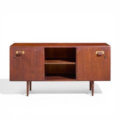 Jens Risom Mid Century Walnut and Brass Credenza