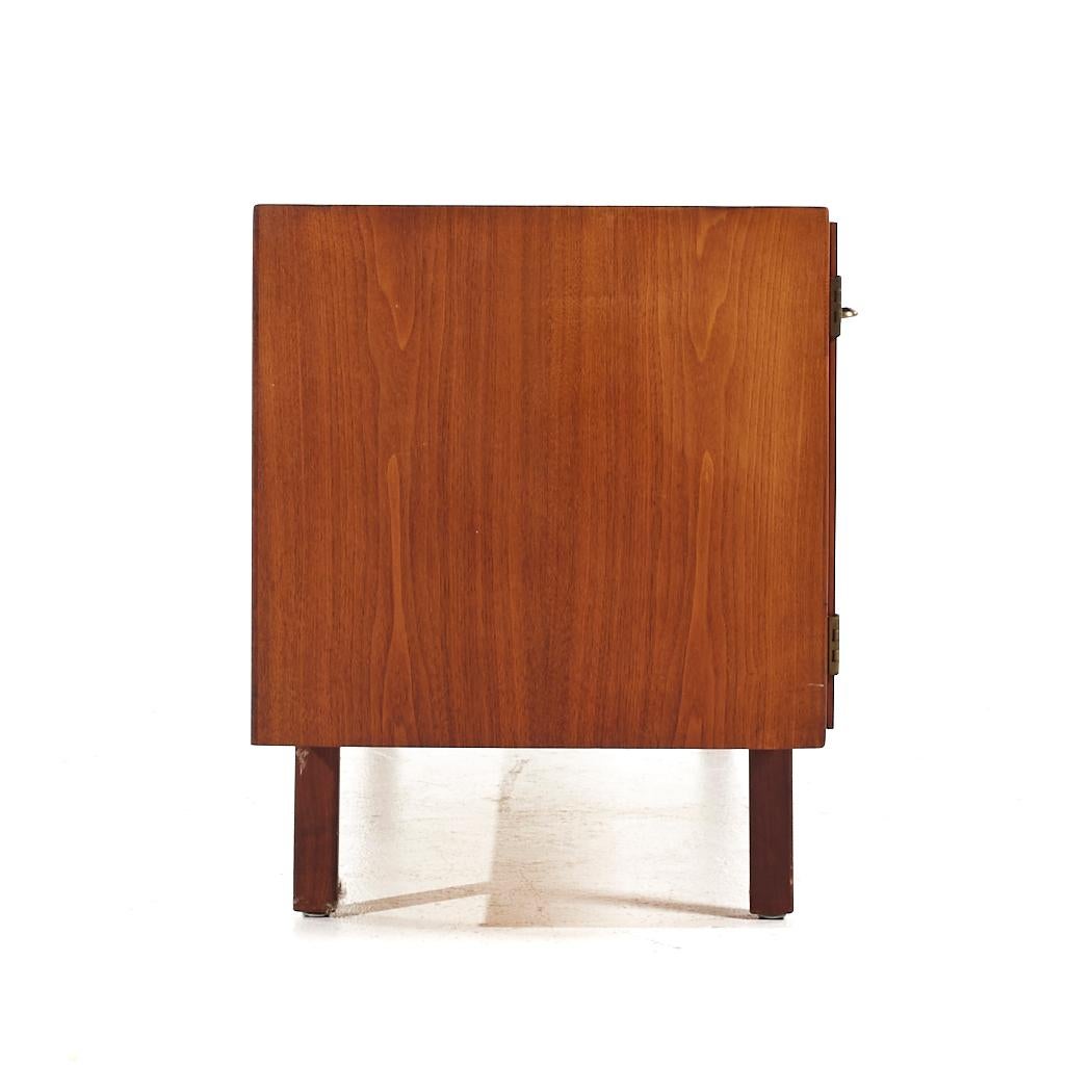 American Jens Risom Mid Century Walnut and Brass Credenza For Sale