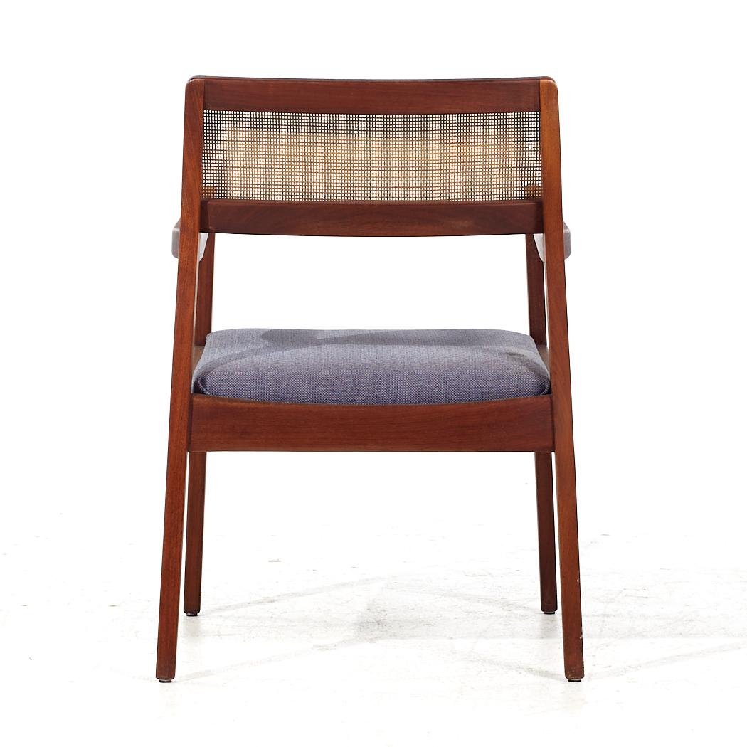 Jens Risom Mid Century Walnut and Cane Playboy Chairs - Pair For Sale 1