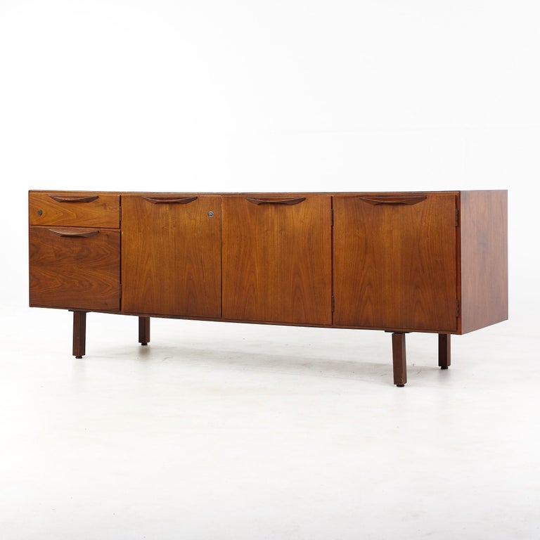 Jens Risom Mid Century Walnut Credenza For Sale at 1stDibs