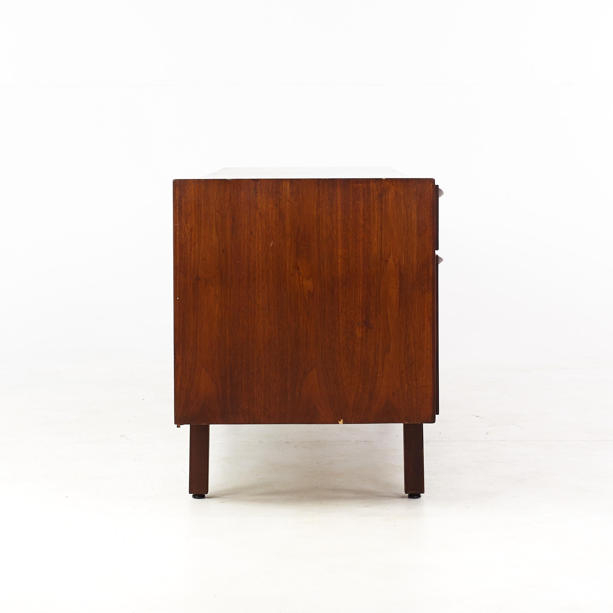 Mid-Century Modern Jens Risom Mid Century Walnut Credenza For Sale