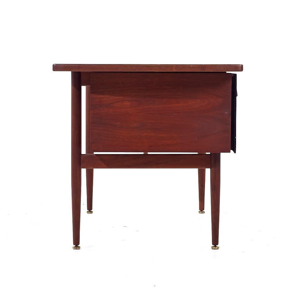 American Jens Risom Mid Century Walnut Desk For Sale