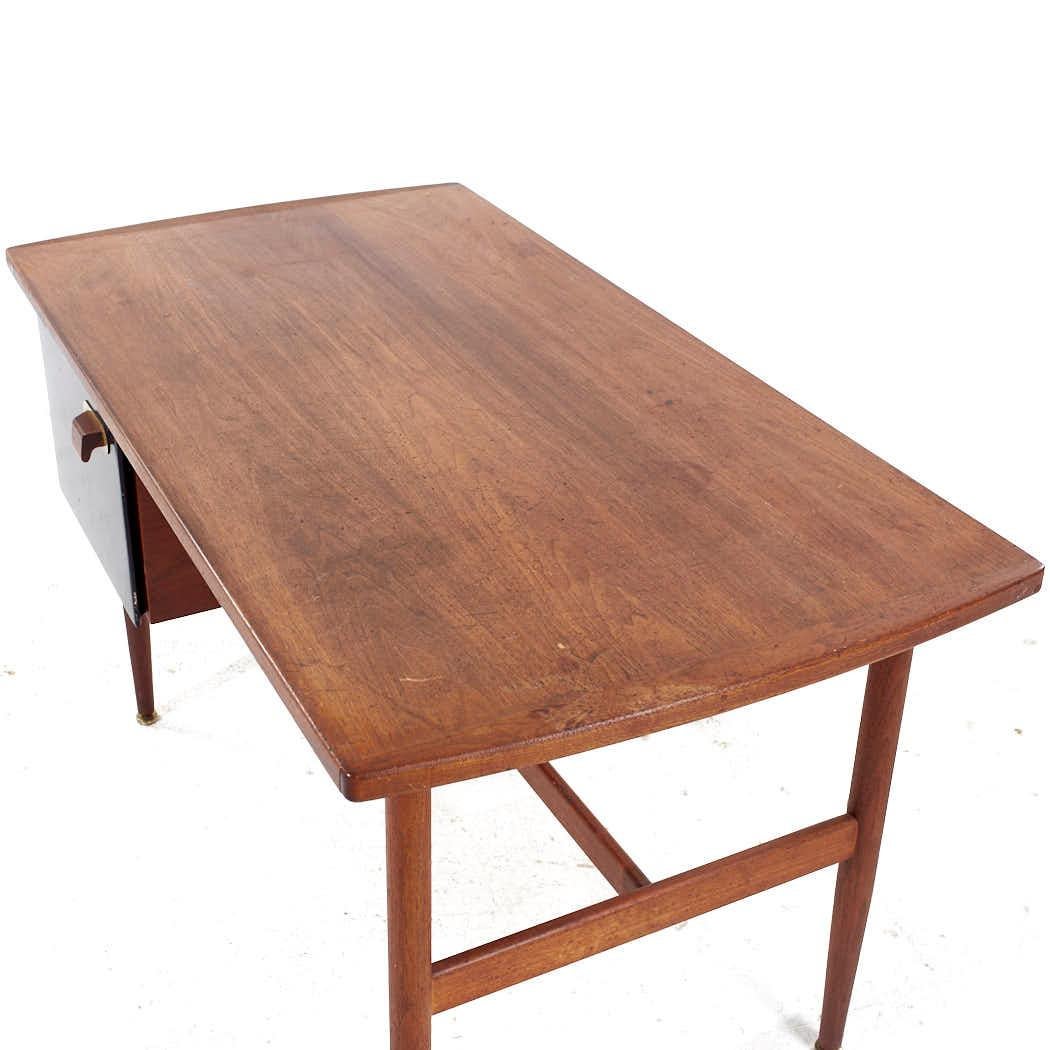 Jens Risom Mid Century Walnut Desk For Sale 1
