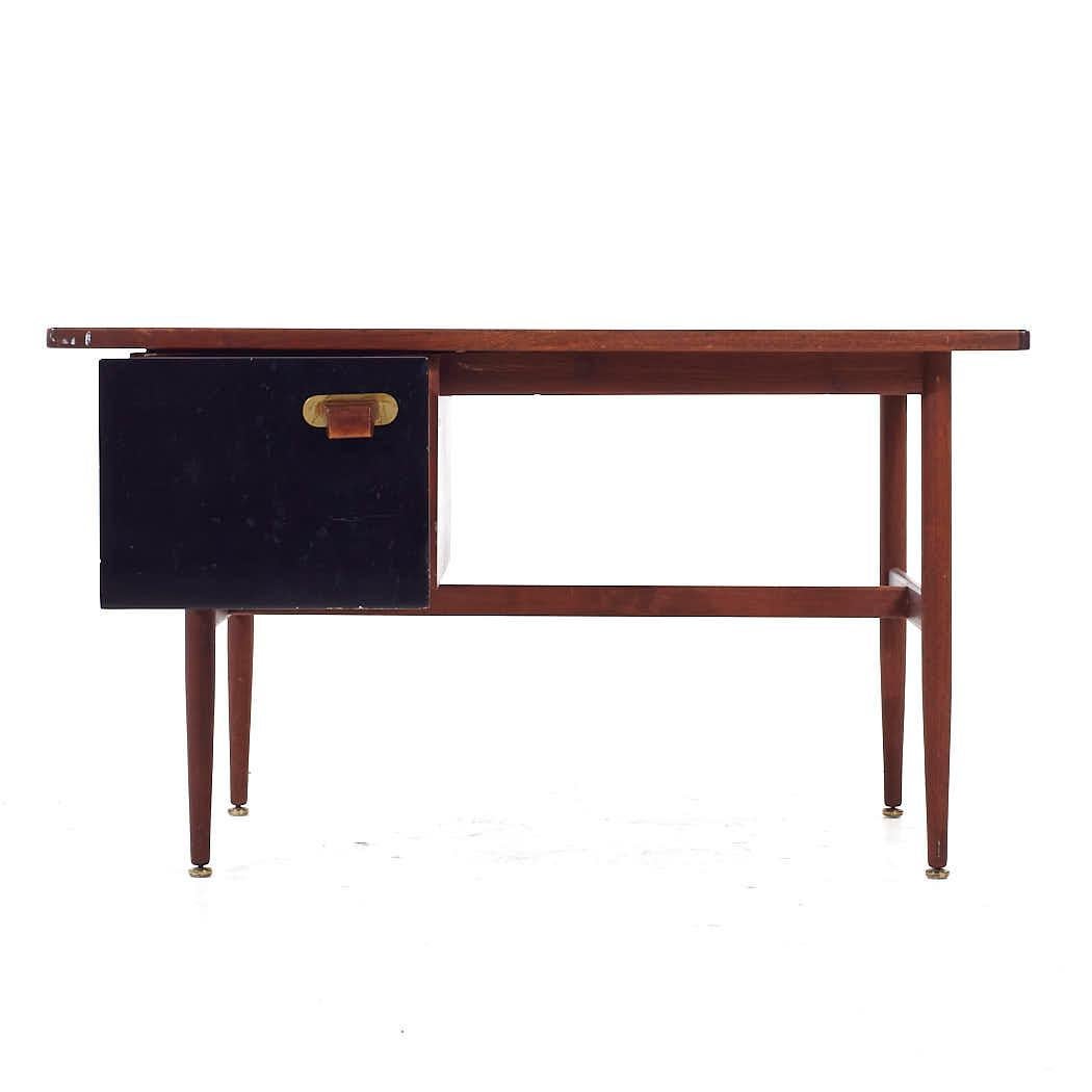 Jens Risom Mid Century Walnut Desk For Sale 2