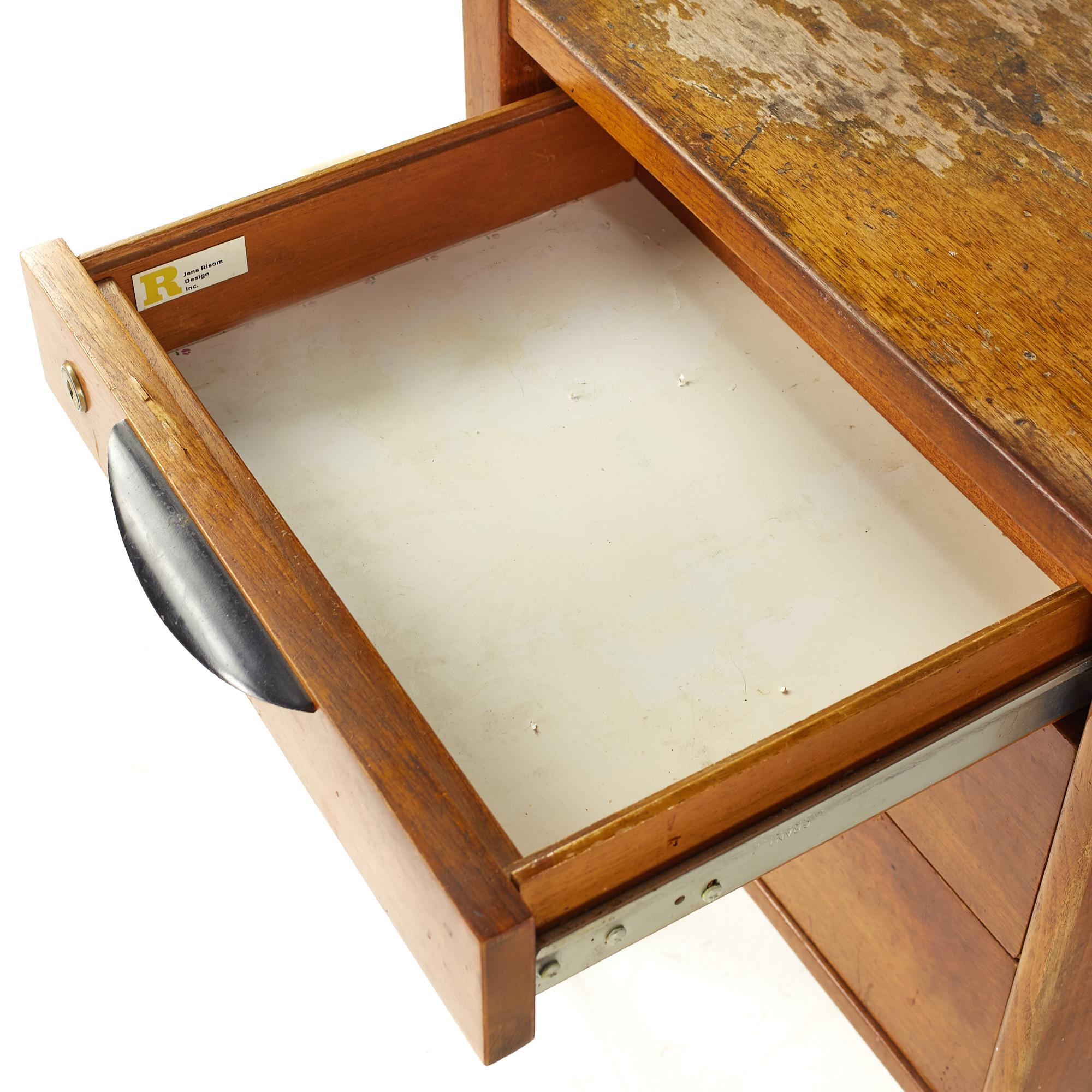Jens Risom Mid Century Walnut Executive Desk For Sale 4