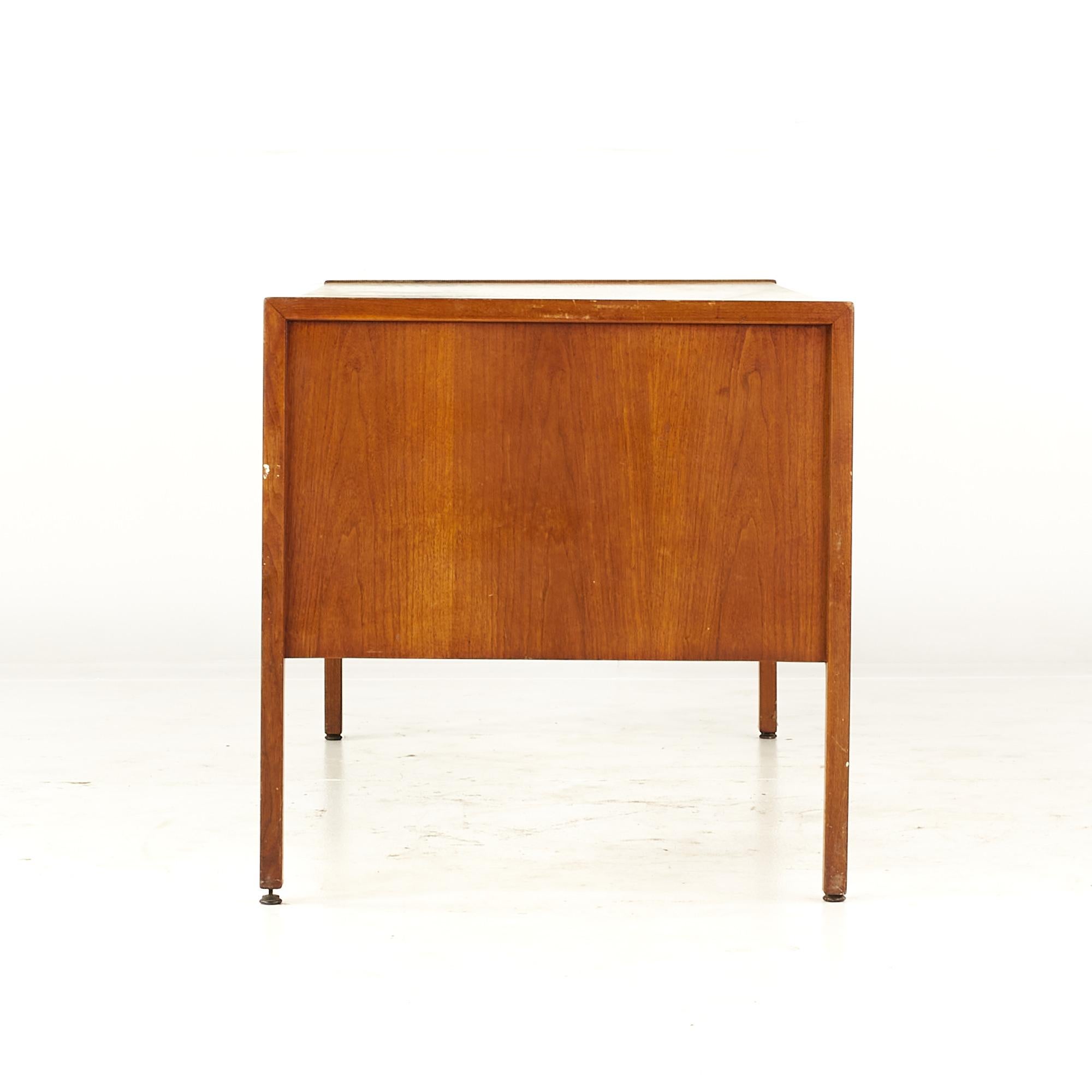 Late 20th Century Jens Risom Mid Century Walnut Executive Desk For Sale