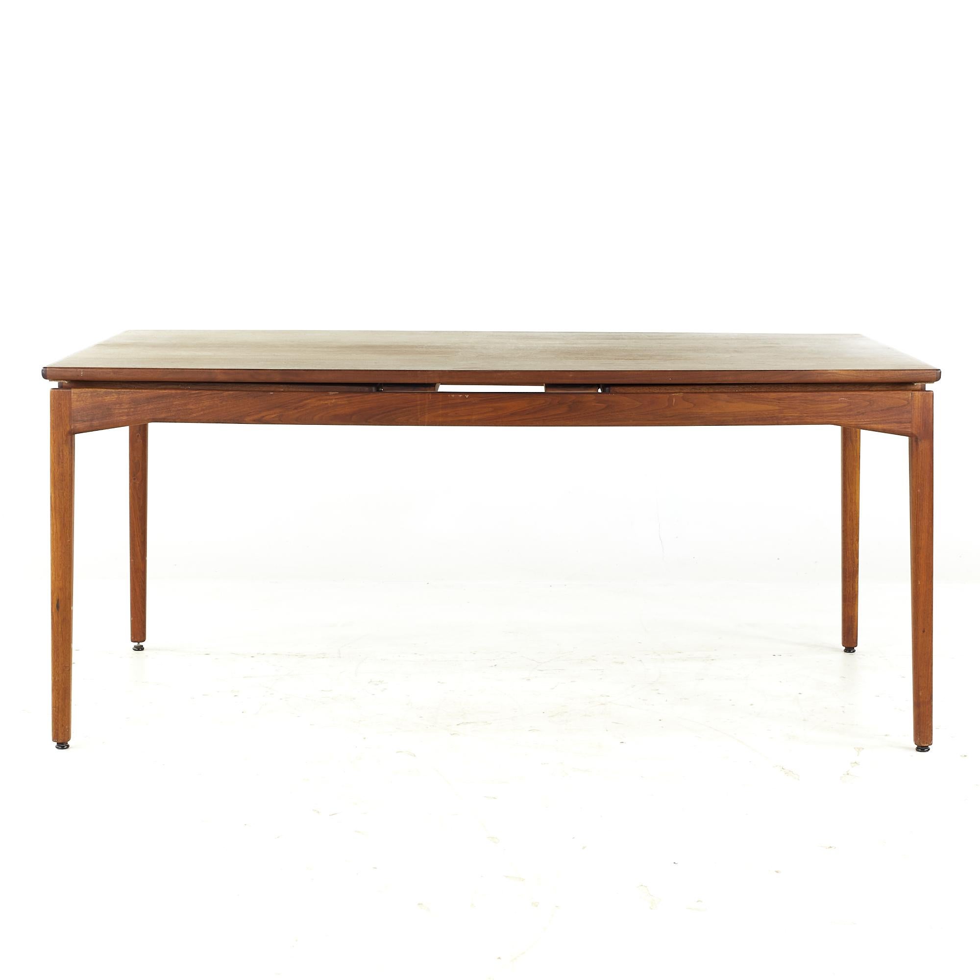 Jens Risom Midcentury Walnut Hidden Leaf Expanding Dining Table For ...