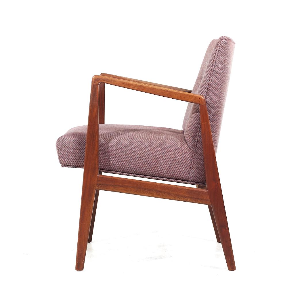 Jens Risom Mid Century Walnut Lounge Chair For Sale 1