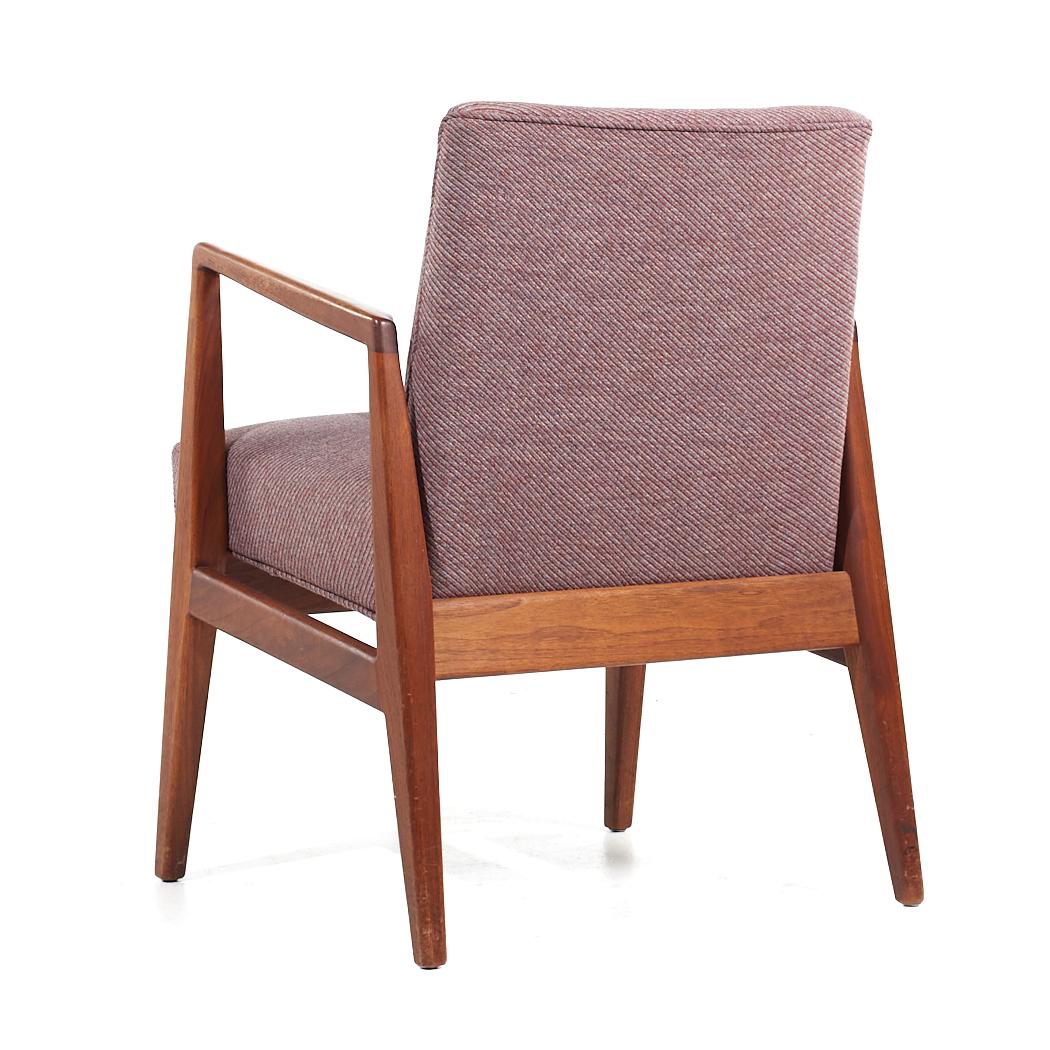 Jens Risom Mid Century Walnut Lounge Chairs - Pair For Sale 2