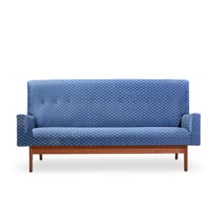 Jens Risom Mid Century Walnut Loveseat Sofa