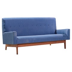 Jens Risom Mid Century Walnut Loveseat Sofa