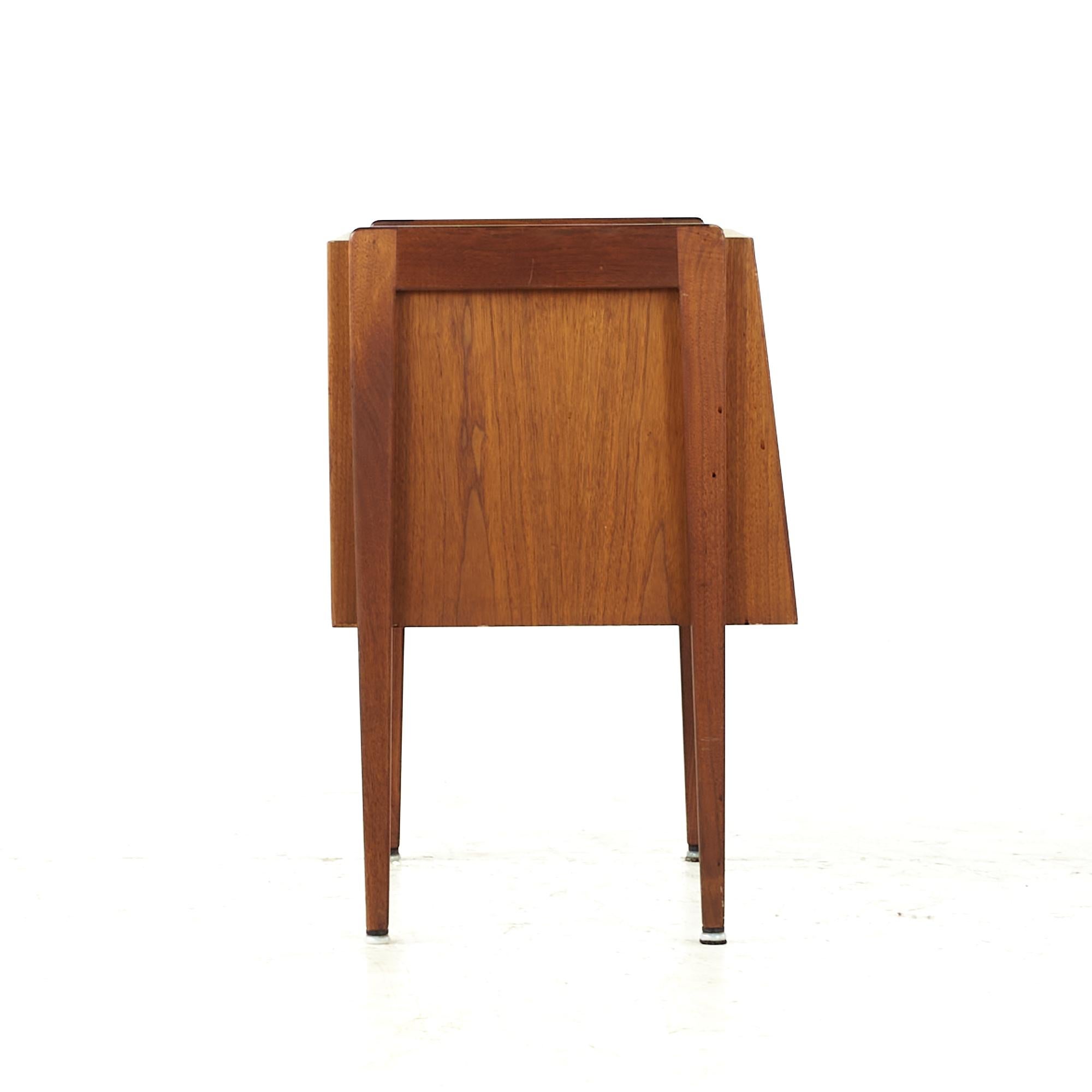 American Jens Risom Midcentury Walnut Nightstand