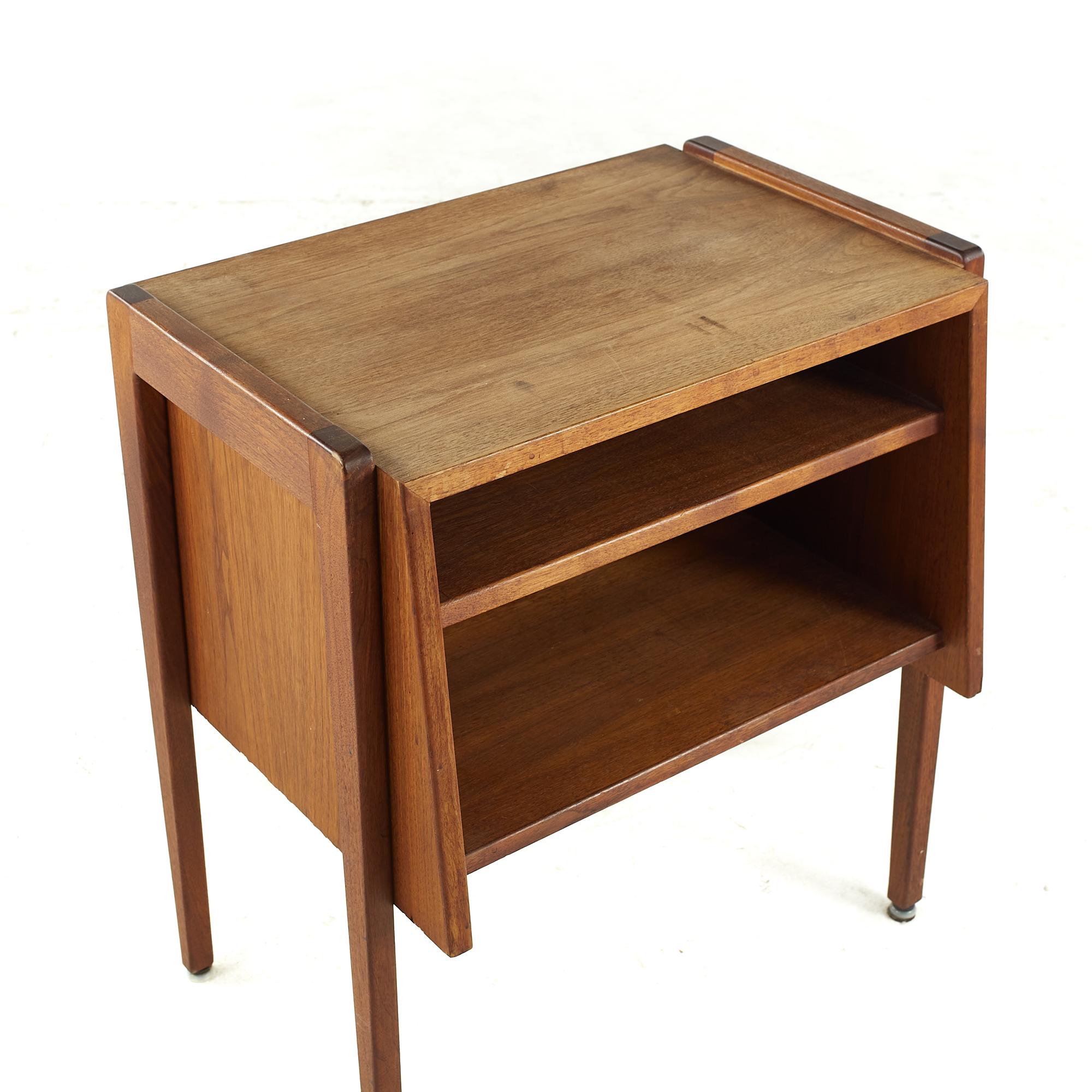 Jens Risom Midcentury Walnut Nightstand 1