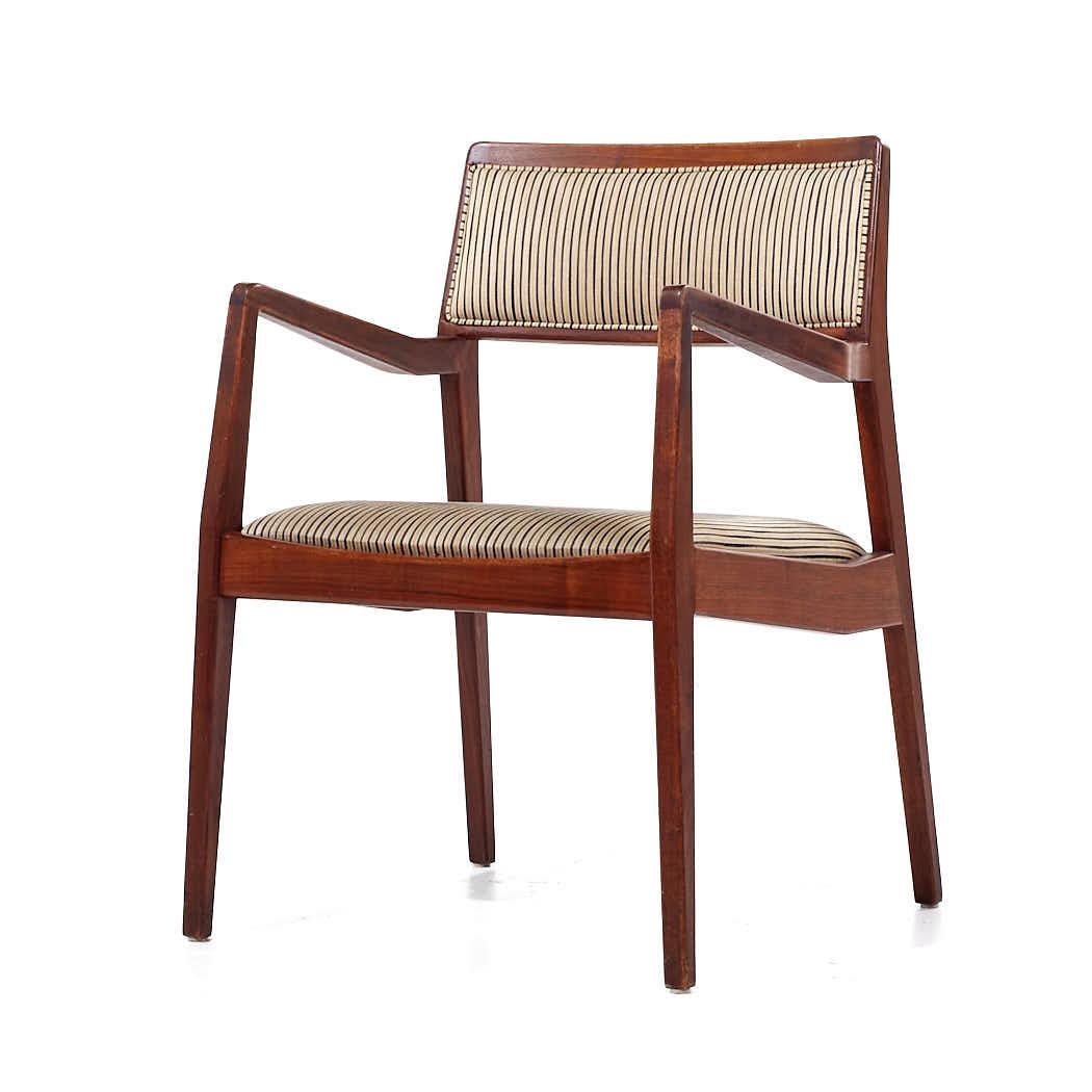 Late 20th Century Jens Risom Mid Century Walnut Playboy Dining Chairs - Set of 4 For Sale
