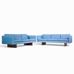 Jens Risom Mid Century Walnut Sofa - Pair