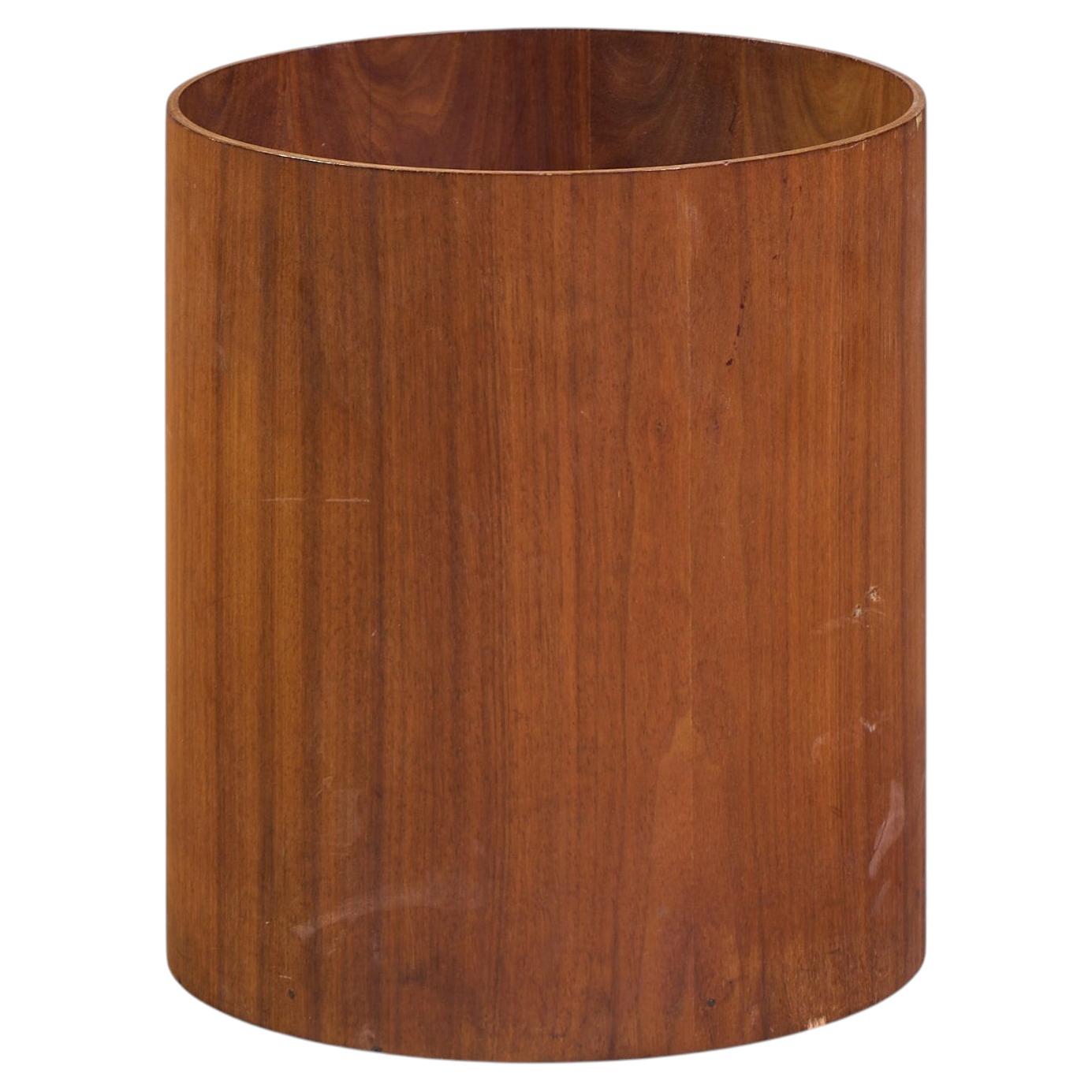 Jens Risom Mid Century Walnut Waste Basket For Sale