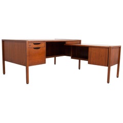 Jens Risom Mid Century Walnut Executive Desk