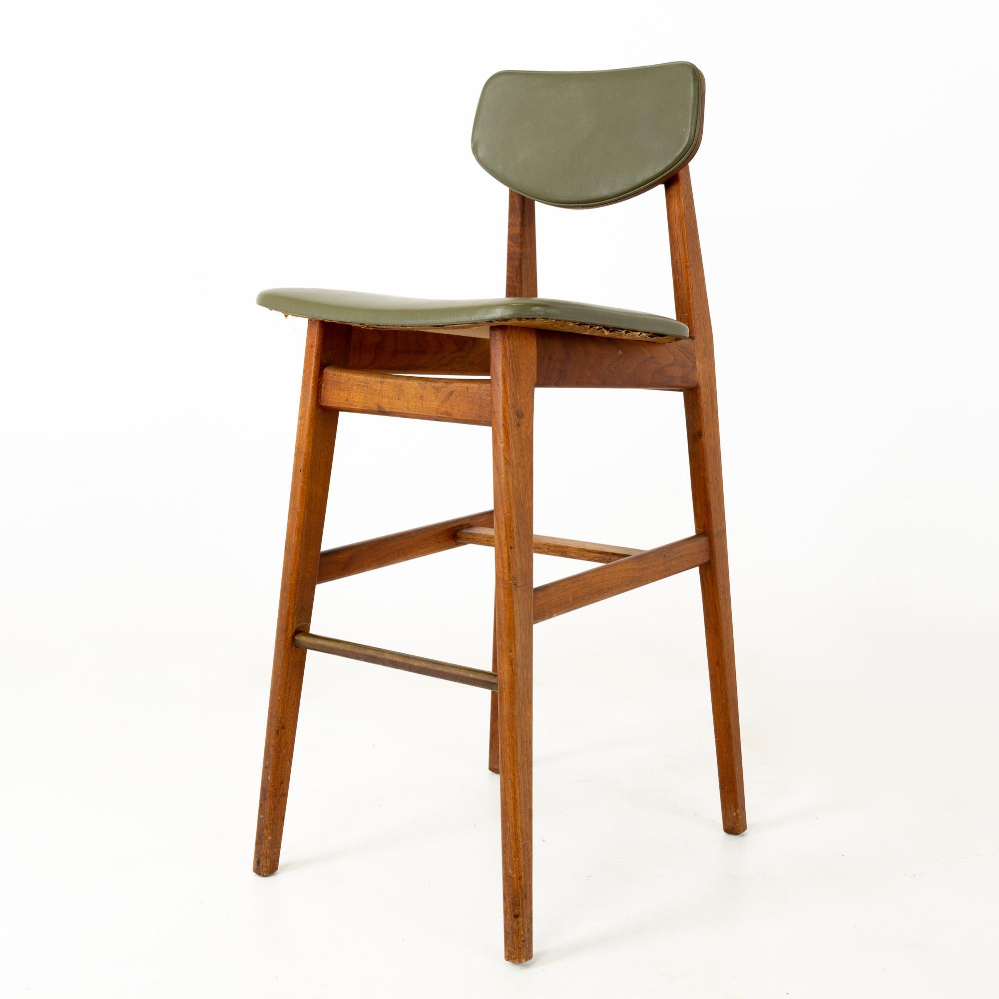 Late 20th Century Jens Risom Mid Century Walnut Stool For Sale