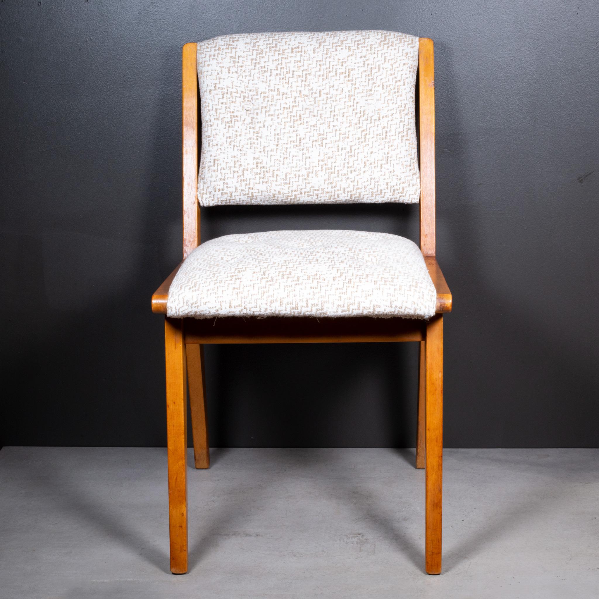 ABOUT

An original set of six Jens Risom for Knoll Model 666 WSP dining side chairs. Constructed of solid Maple frames and reupholstered wool fabric.

    CREATOR Jens Risom for Knoll Associates.
    DATE OF MANUFACTURE c.1941. Reupholstered in