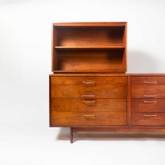 Jens Risom Modular Walnut Credenza and Hutch