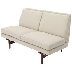 Jens Risom New Canval like Upholstery Loveseat Sofa by Jens Risom