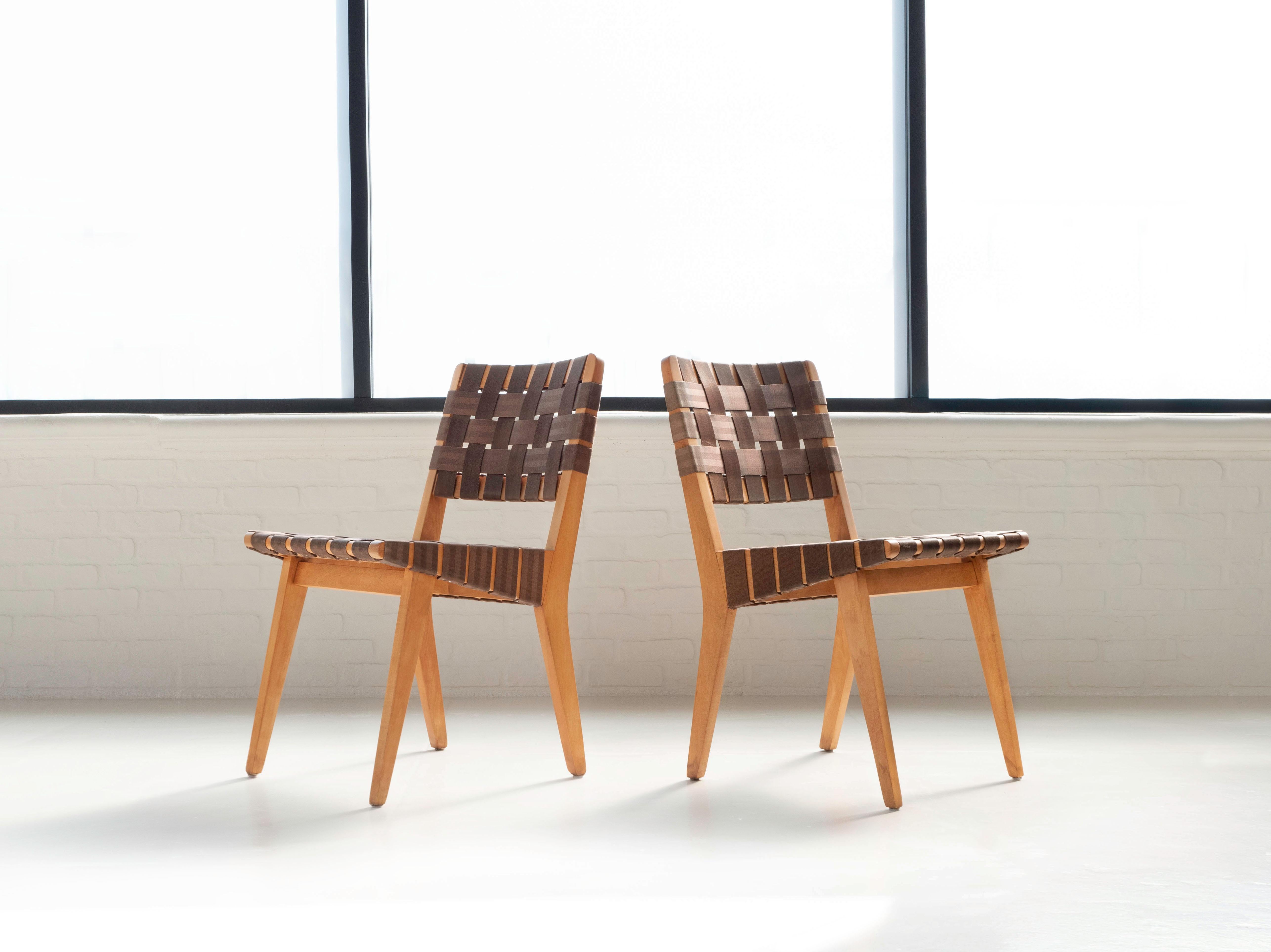 Jens Risom Original Pair of Side Chairs for Walter Knoll, Circa 1940's For Sale 1