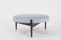 Jens Risom Ottoman in Light Blue Mohair, circa 1960s