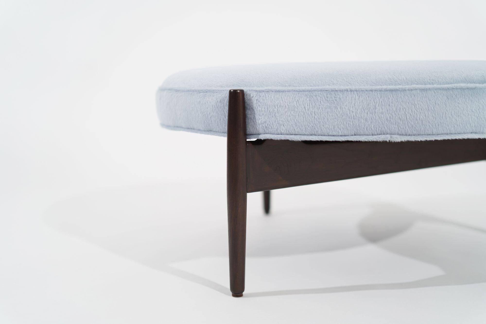 Jens Risom Ottoman in Light Blue Mohair, circa 1960s For Sale 2