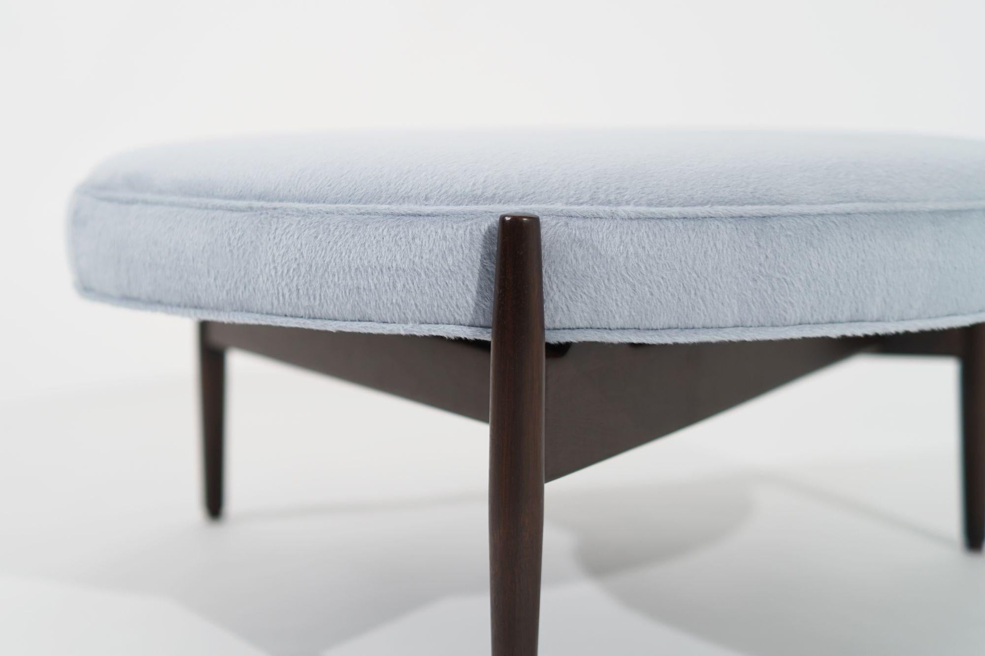 Jens Risom Ottoman in Light Blue Mohair, circa 1960s For Sale 3