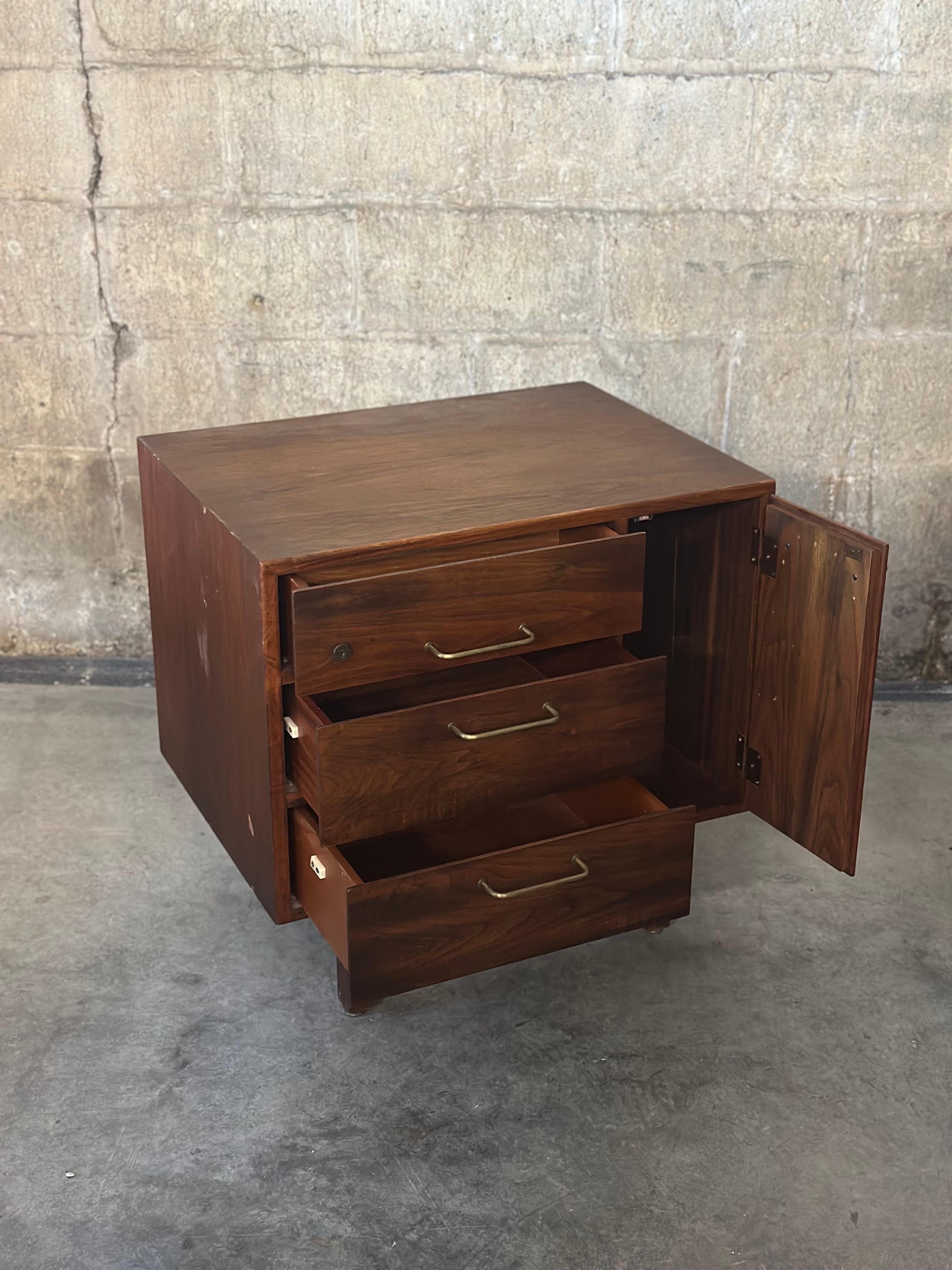 Danish Jens Risom Petite Walnut Cabinet For Sale