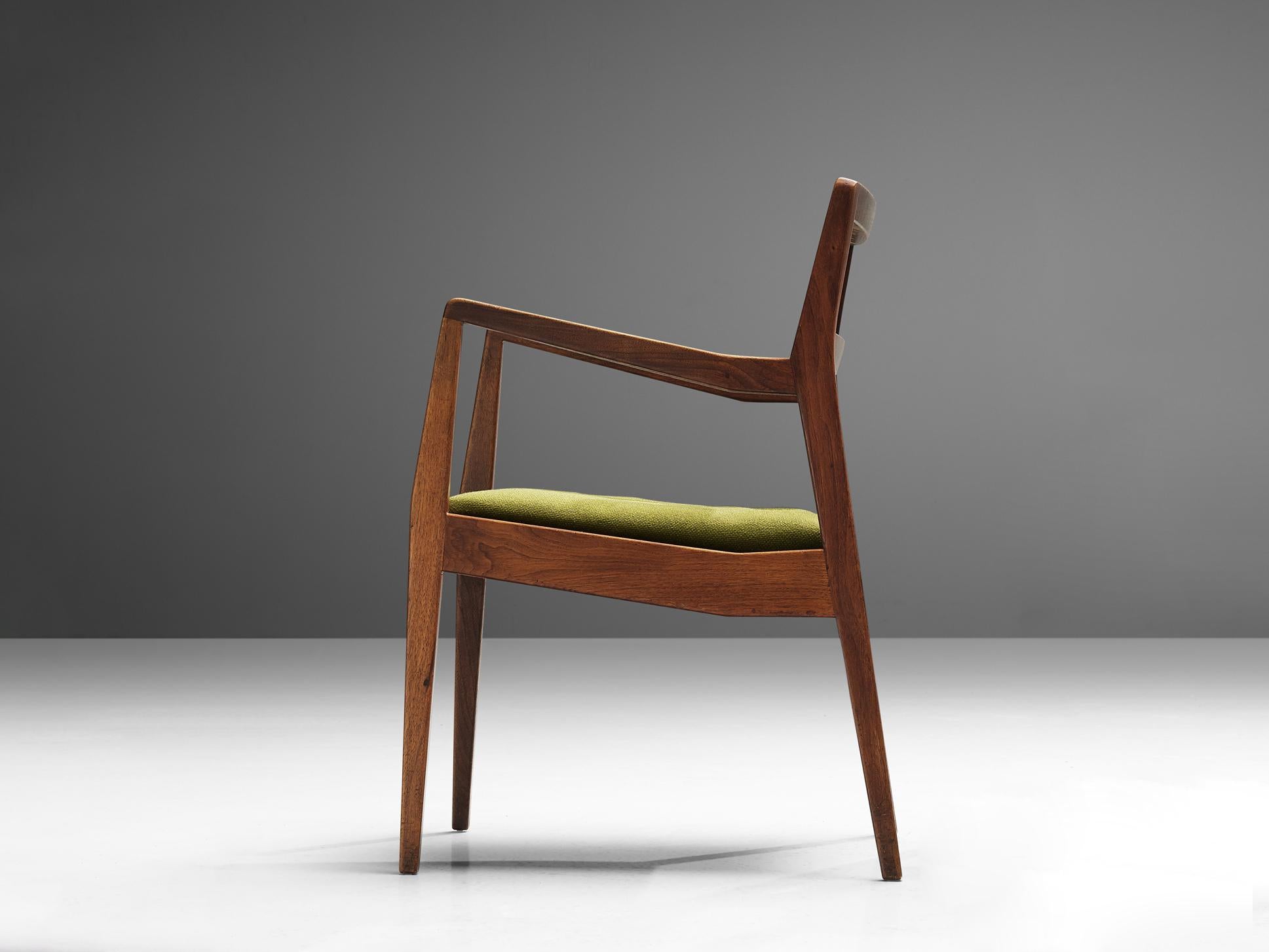 Mid-20th Century Jens Risom 'Playboy' Armchair in Walnut and Cane 